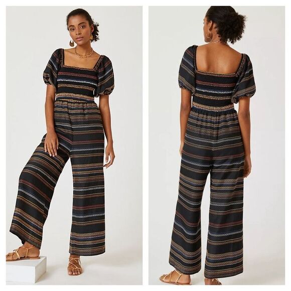 Anthropologie Hutch Sunset Embroidered Jumpsuit Multicolor Sz XS